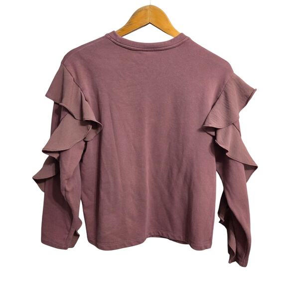 A New Day Unique Ruffle Down Sweatshirt Woman's Size Small - Picture 6 of 8